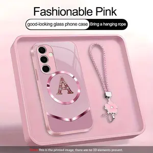 Suitable for [Galaxy S24 Fe] high-end MagSafe phone case🥰，and comes with a complimentary four-leaf clover lanyard—choose from all 26 letters.YM99