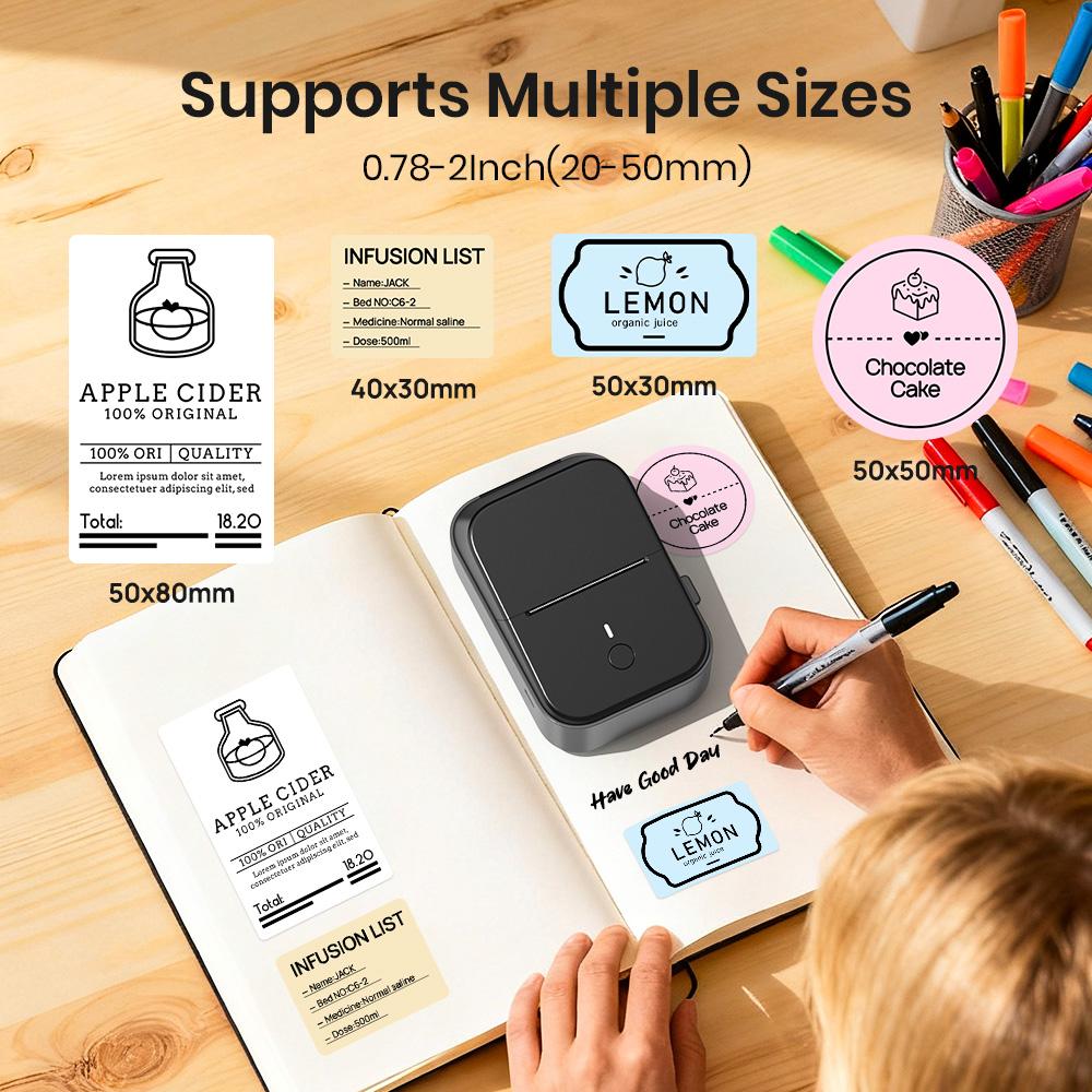 PM260 Label Maker Machine with Tape, 2 Inch Label Maker Bluetooth Label Printer, AI Printer, Inkless Portable Labeler for Home, Kitchen, School, Office Organization