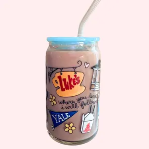 Gilmore Girls Inspired 16oz Glass Tumbler with Glass Straw Classic Style & Iconic Quote Perfect Gift for Fans Bottle Drinkware Stylish Cup