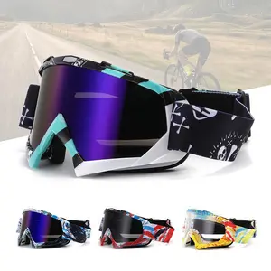 POSSBAY Unisex Retro Multi-Color Vintage Ski Goggles - Secure Adjustable Strap, Anti-Fog Lenses, Windproof Design for Outdoor Skiing, Motorcycle Riding, Cycling