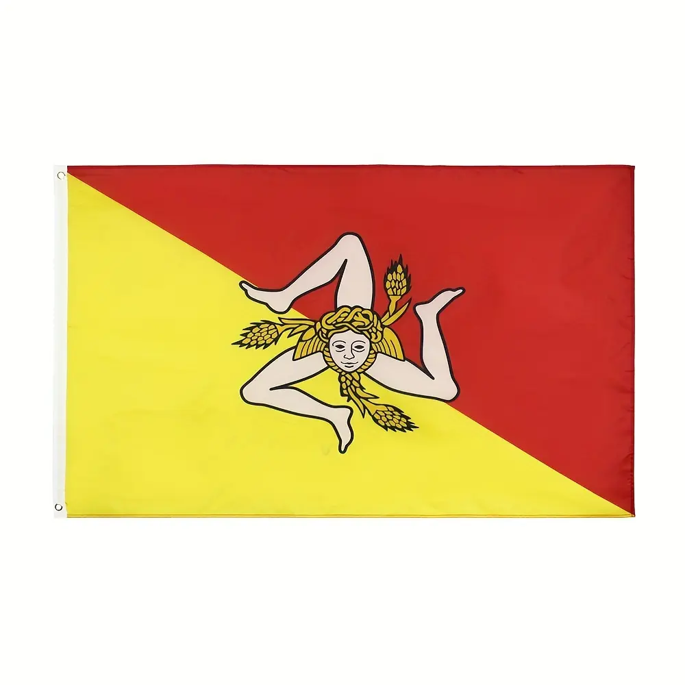 Sicily Flag Italian-Themed Tapestry Banner (60x40 in) - High-Quality Soft Durable Lightweight Hangable Gift, Italian Home Decor Decoration, Outdoor Garden Wall Hanging, Light Up Your Space, Hand Wash Compatible