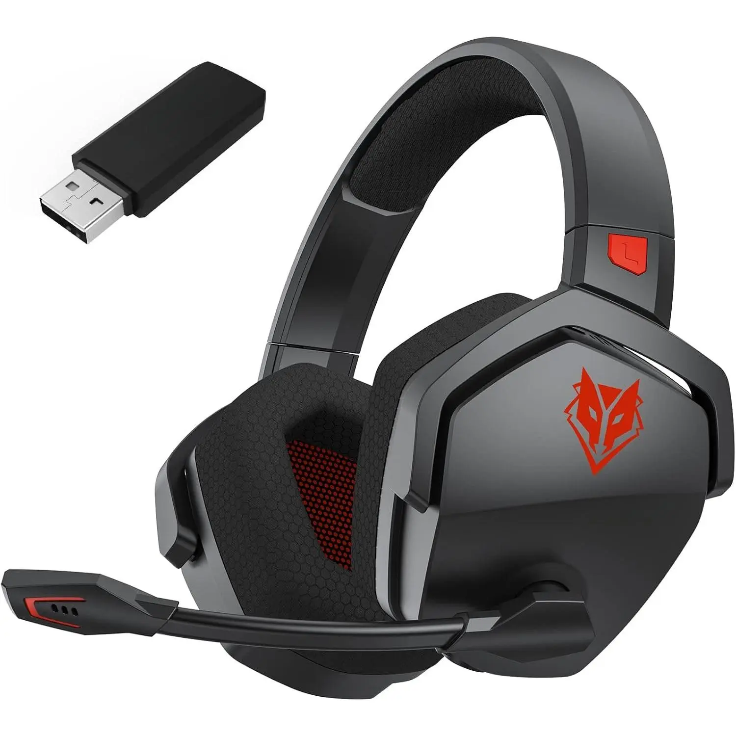 Wireless  with Mic for Ps5 Ps4 PC, Zero Interference, 100-Hour  All-Day Play, 23ms Sync for  & Call of Duty/FPS Gamers, Triple Mode All Devices Compatible - Red