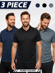 3-Pack Men’s Polo Shirts – Soft, Breathable, and Perfect for Work or Casual Wear