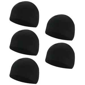 Men's Winter Cycling Caps 5-Pack Breathable Stretchable Knit Fabric Machine Washable Warm Skull Caps for Cold Weather Riding Ideal Christmas Gift