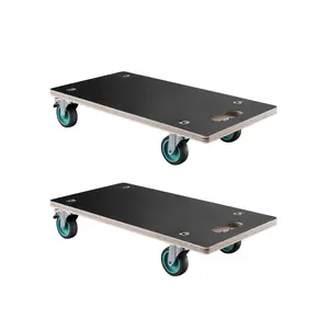 VEVOR Furniture Dolly, 551 lbs Load Capacity, Furniture Moving Dollies with 4 TPR Silent Wheels, Rectangle Multifunctional Flat Dolly for Piano Furniture Couch Washing Machine Fridge, 2 Pack, Black