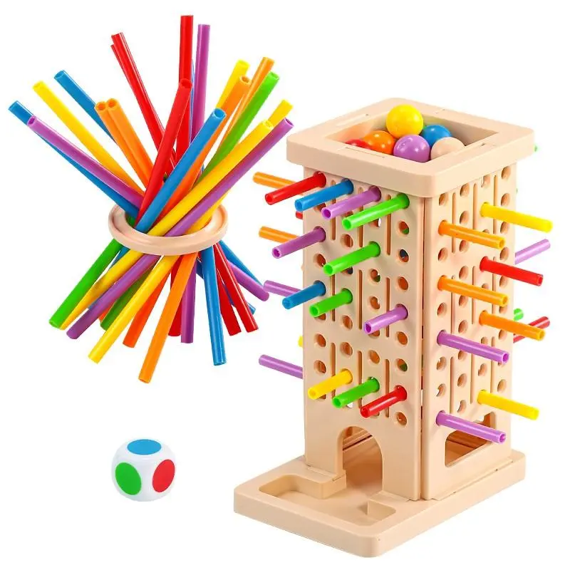 Montessori Wooden Color Recognition Game, Logic Focus Toy, Math Learning, Suitable for 3-6 Years, Parent-Child Board Game, Travel Game, Montessori Puzzles Gift