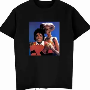 Michael Jackson and E.T T Shirt Women Men Shirts Funny Retro Graphic Tshirts Summer Fashion Streetwear Men Clothing 80118