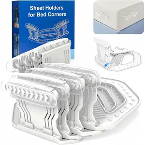 Bed Sheet Holder for Corners Mattress Sheet Corner Holders Grippers - Duty ABS Lock System, Keep Fitted Sheets Firm & Tight on Mattress , for All Bed Sizes 4Pcs Set Locks