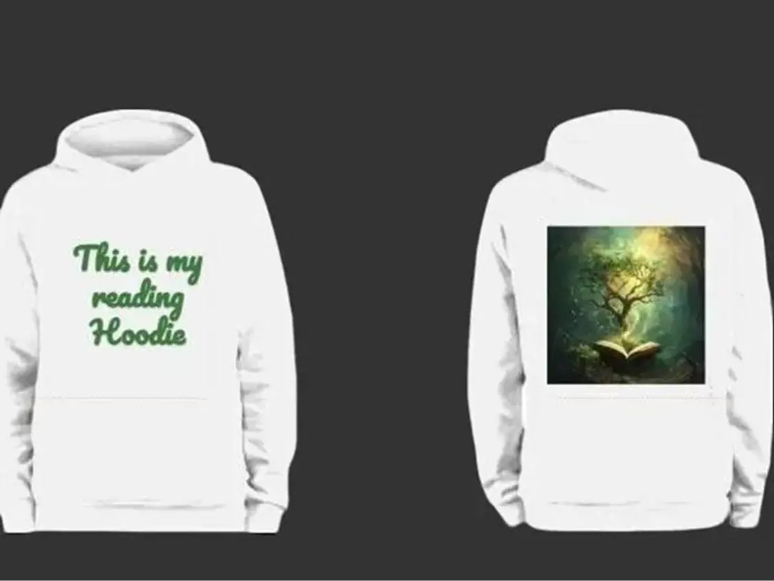 White Cotton Hoodie Unisex S M L XL 2XL 3XL This is my reading Hoodie Design