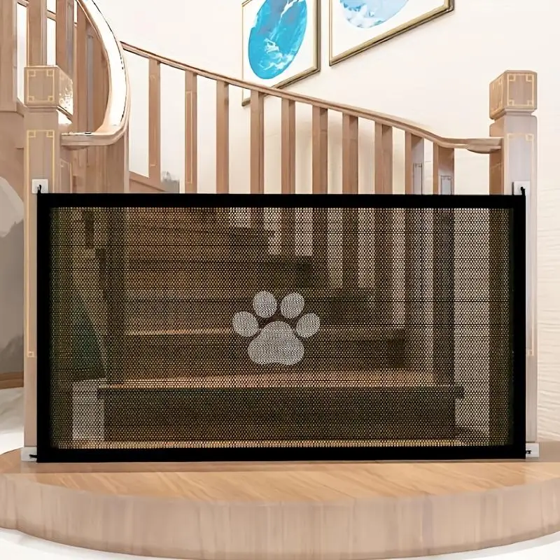 Portable Pet Safety Gate, Adjustable Mesh Fence for Small Dogs, Durable Design Pet Door for Hallways, Doorways, and Staircases
