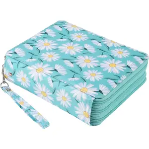 Portable Colored 124 Slots Pencil case Organizer with Printing  for Watercolor Pens or Markers, Pencil Case Organizer for Artist