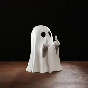 Funny Middle Finger Ghost Statue, Figurine, Statue Figurines, Indoor Decorative Ornament, Home Decor Ornaments, Perfect for Home, Door, Desk Halloween Decoration Gift