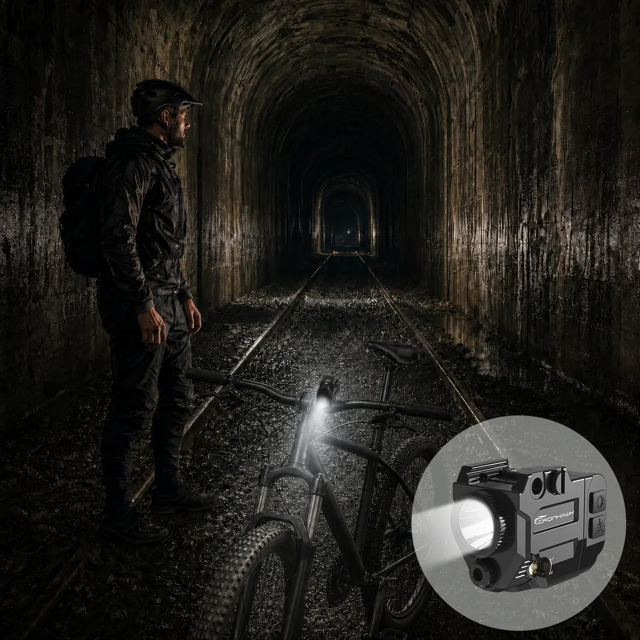 500 Lumen Outdoor Multi-Function Flashlight with Laser