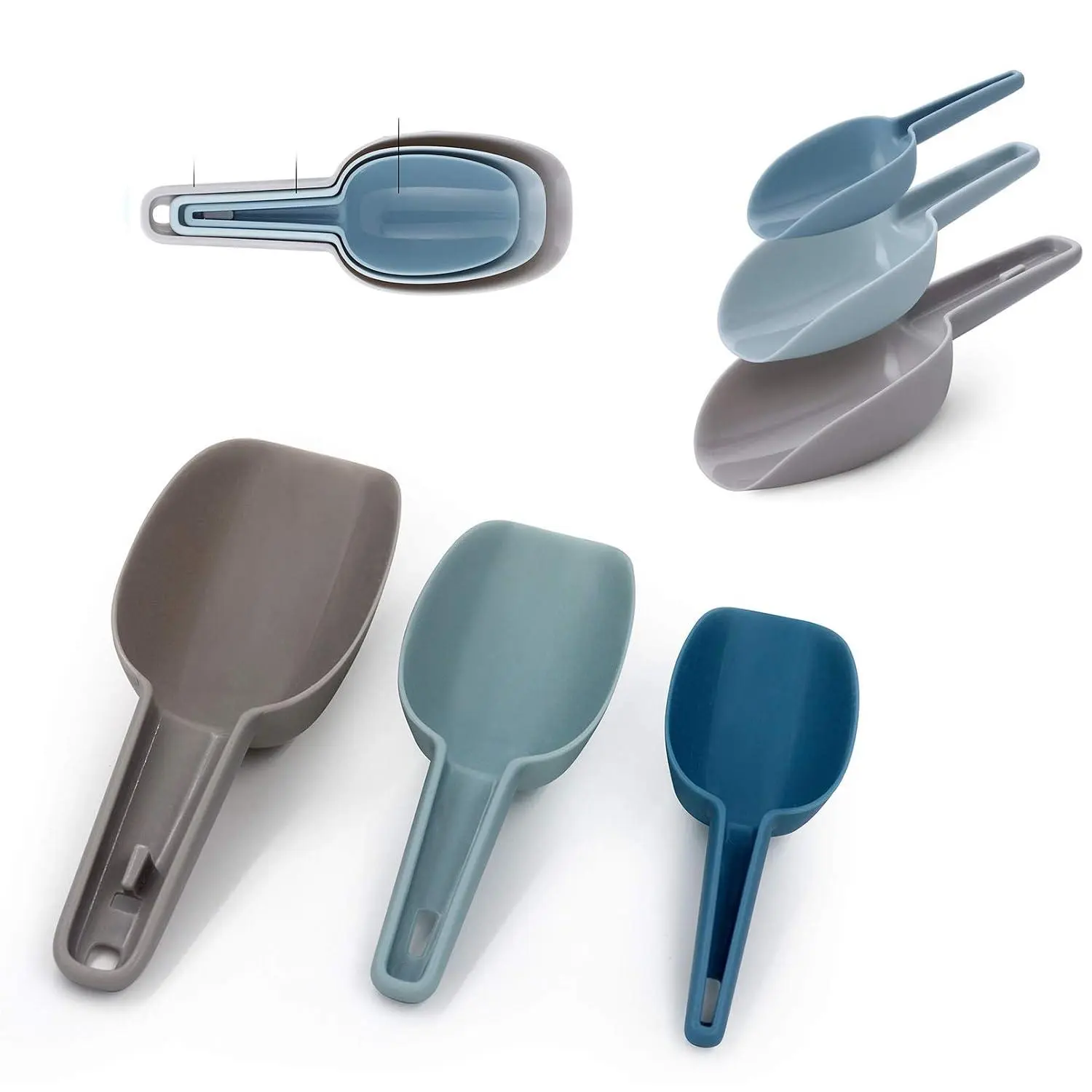 Set Of 3 Scoops For Canisters, Plastic Flour Scoop, Ice Scooper For Canisters, Flour, Powders, Dry Foods, Candy, Popcorn, Coffee Beans Pet Food
