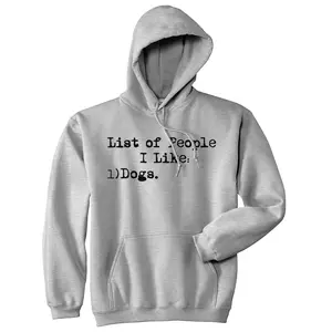 List Of People I Like Dogs Hoodie Funny Pet Puppy Animal Lover Sarcasm Sweatshirt Unisex Vintage Fashion Hoodies Funny Dog Pullover Novelty Sweatshirt Grey -