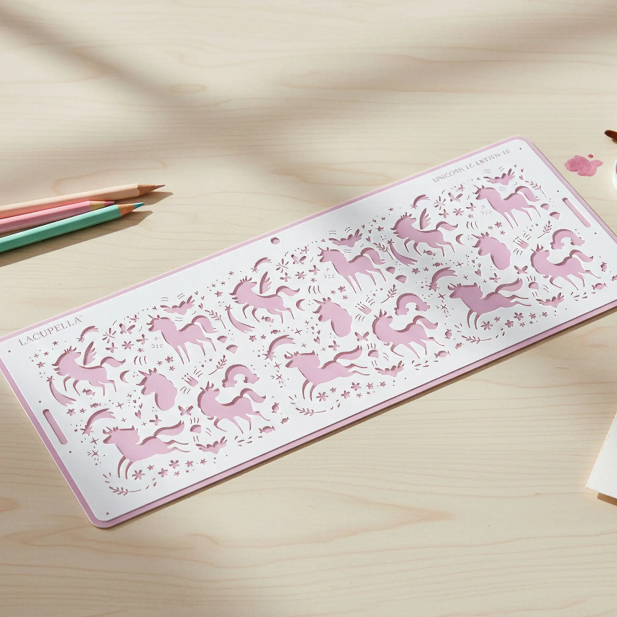 Unicorn Art Stencil - 12.75in x 4.5in Flexible Mylar, Reusable & Easy to Clean, Designed for Learning, Creativity & Confidence, Thoughtful Gift for Young Artists' DIY Scrapbooking & Stamping