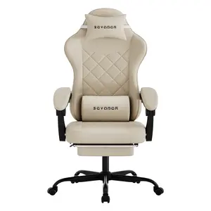 Solid-Color Premium Gaming Chair: Height-Adjustable and Swivel, with Lumbar and Headrest Support, Thick High-Density Cushion, and Silent Casters—Comfortable for Long Hours of Sitting. Dual-Purpose Office/Gaming Computer Chair