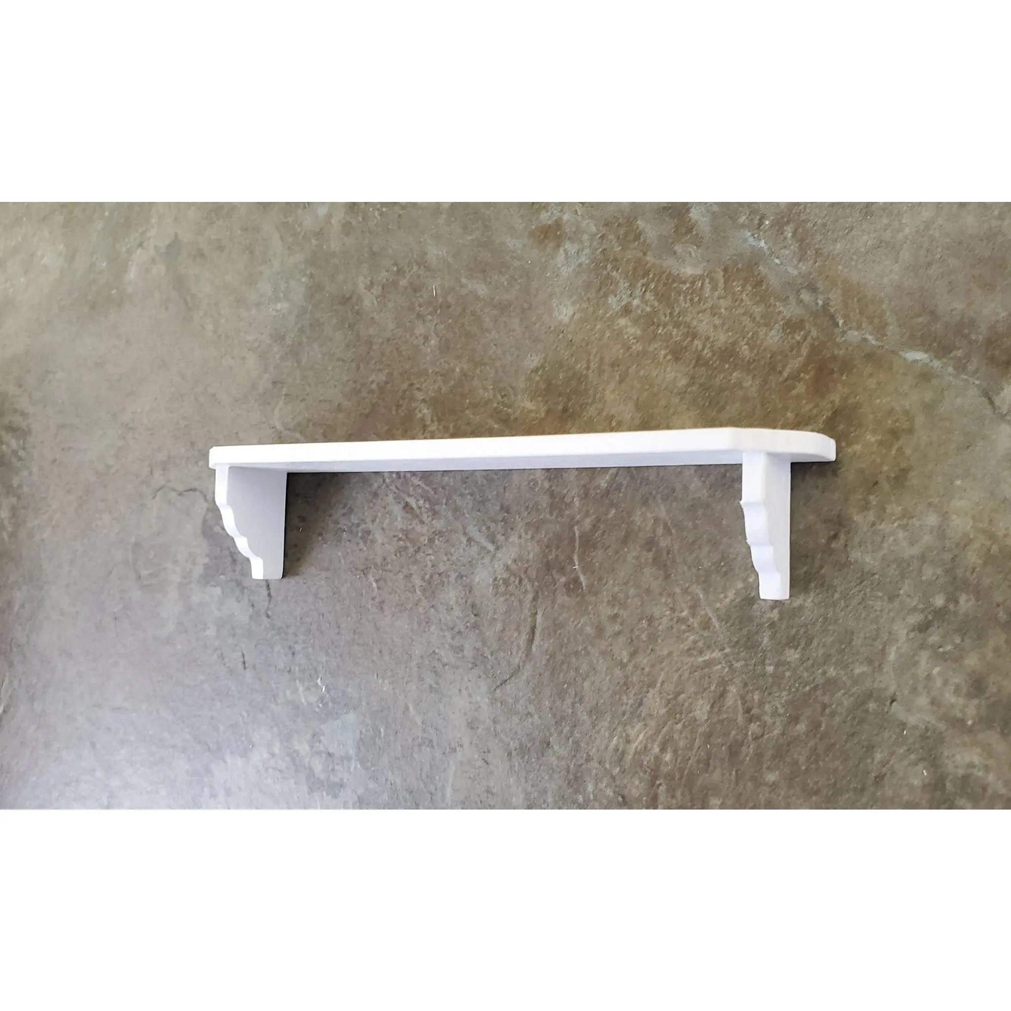 Dollhouse Miniature Wall Shelf Large White Wood 1:12 Scale 4 3/8"