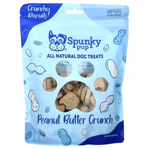 Spunky Pup All Natural Dog Treats, Crunchy Biscuits, Peanut Butter Crunch , 10 oz (283 g)