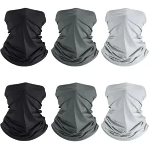 6 Pieces Summer UV Protection Cooling Neck Gaiter Face Clothing Neck Gaiter Mask Scarf Sunscreen Breathable Bandana