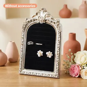 Vintage Silver Color European Style Decorative Jewelry Display Stand, Resin Material, Home Bathroom Decoration, Jewelry Organizer