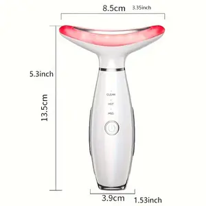 Rechargeable 3-In-1 Portable Facial Massager, Home Facial Beauty Instrument with Tri-Color LED And Heating Mode, Vibratory Massage Tool for Neck And Face Skin, USB Charging, Up to 36V, Ideal Gift