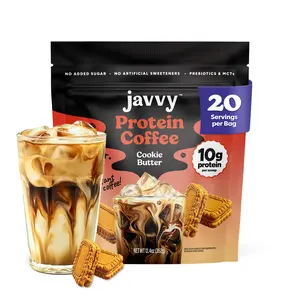 Javvy Cookie Butter Protein Iced Coffee - Premium Whey Protein & Instant Iced Coffees - 100% Natural Cold Brew - Zero Artificial Flavors & Sweeteners, 80 mg Caffeine, No Added Sugar, 20 Servings (Copy)