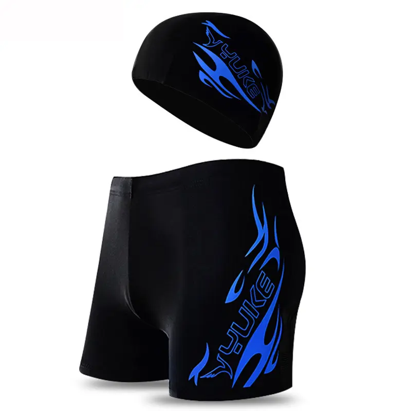 Swimming Protective Gear Set - Large Size Men's Fashionable Hot Spring Swimming Trunks, Men's Swimwear, Water Goggles, Cap Set, Swimming Equipment, Swimming Earplug, Swim Kit, Swimming Accessories