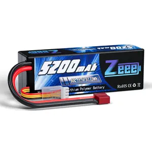 Zeee 3S Lipo Battery 5200mAh 11.1V 80C RC Battery Hard Case with Deans Connector for RC Car Boat Truck Helicopter Airplane Racing Models
