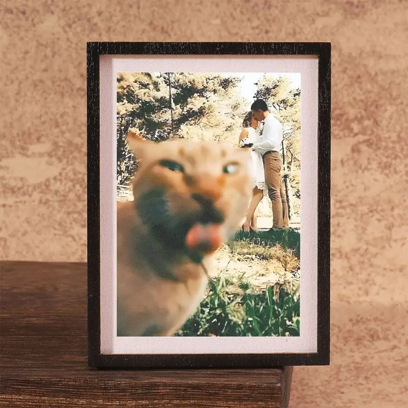 1PC Funny Cat Refrigerator Magnet, Mini Photo Frame Fridge Magnet, Fun Cat Design for Bedroom Decor, Home Decor, Great Gift for Boyfriend/girlfriend