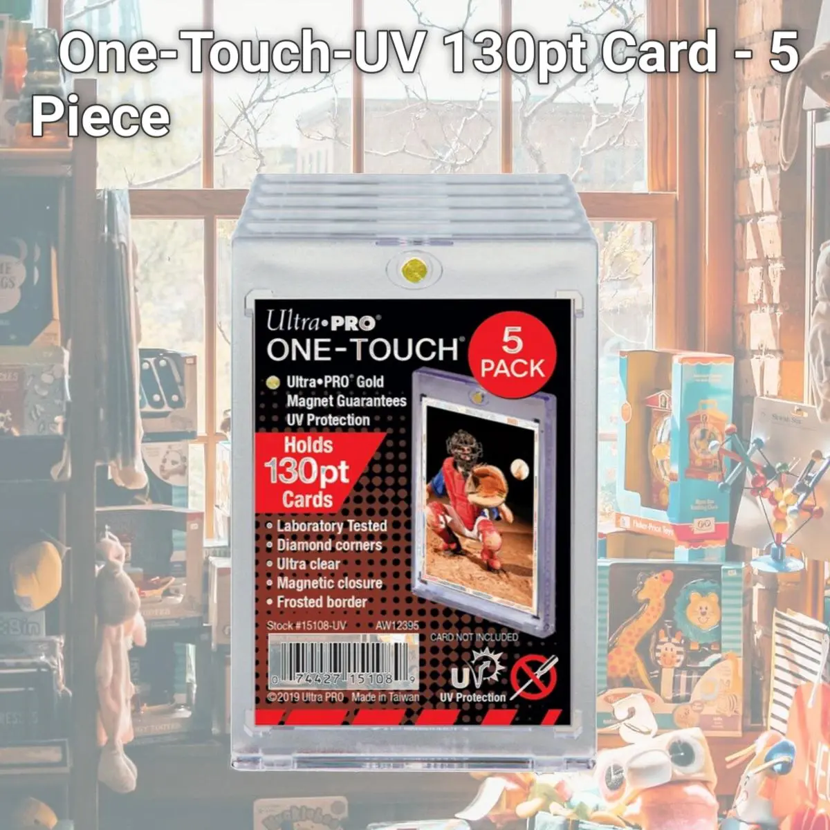 212 MAIN ULP15108-UV 130pt Standard Size Toploader Cards with Diamond Corners, Magnetic Closure - 5 Pieces