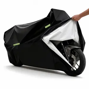 Waterproof & Snowproof Heavy Duty Motorcycle Cover, All Weather UV Resistant Anti-Scratch Universal Fit for Outdoor Use