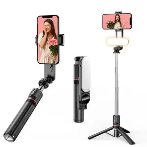 Rechargeable Removable Beauty Fill Light Selfie Stick, 1 Set Extended Anti-shake Tripod with Bluetooth-compatible Remote Control, Universal Multi-function Mobile Phone Tripod