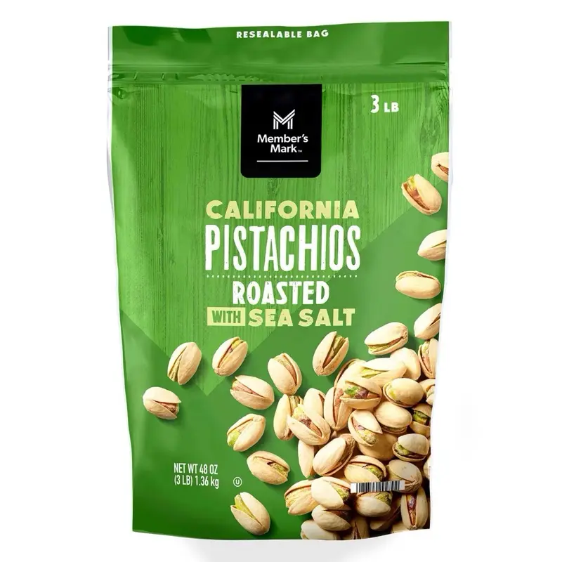 Member's Mark Roasted & Salted Pistachios 48 oz - Protein Snack, Ideal for Snacking, Resealable Bag - Nut