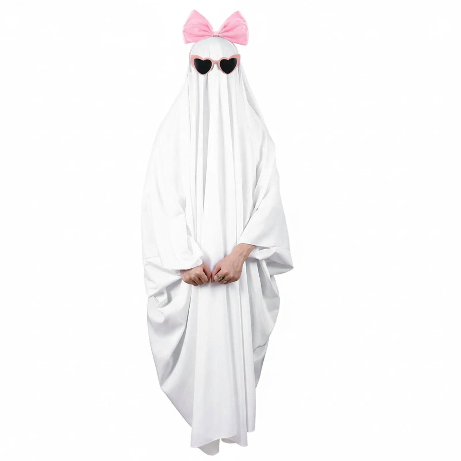 Halloween Sheet Ghost Photo Shoot Adult Costume Ghost Cosplay & Sunglasses & Headband for Cosplay Party