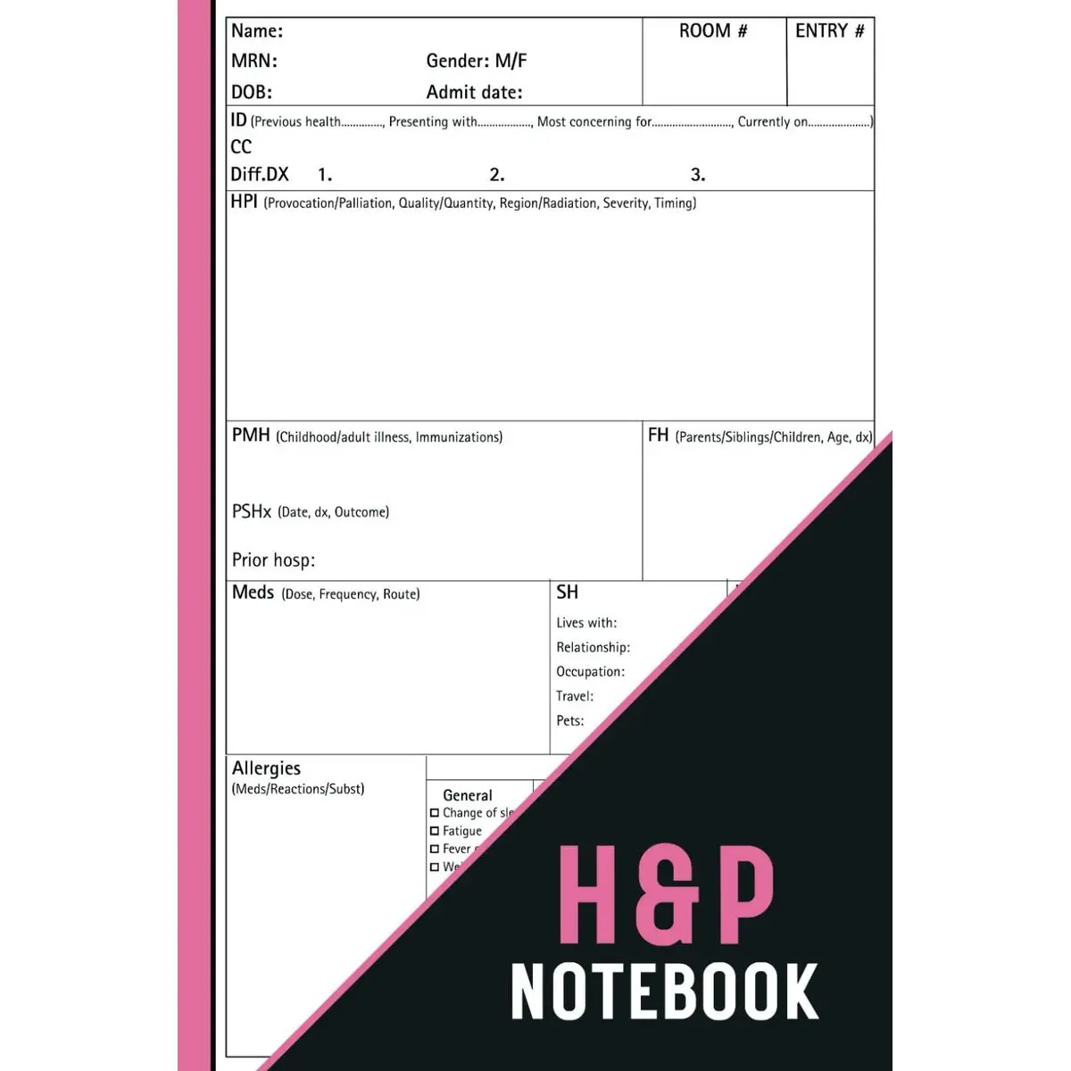 H&P Notebook: Blank Template for Medical History & Physical Exam Record Paperback – November 30, 2023