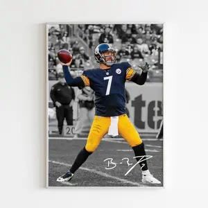 Ben Roethlisberger Fans Poster - Vintage Sports Art Print For Steelers Fans - Perfect Gift For Football S