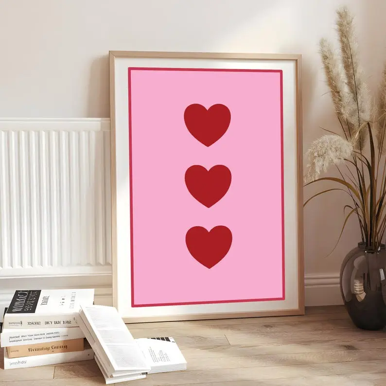 [UNFRAMED POSTER] Valentine's Day Heart Wall Art: Minimalist Home Decor