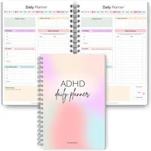 ADHD Daily Planner for Neurodivergent Adults - Productivity Daily Planner & Task Management to Stay Organized and Focused (Rainbow)