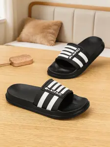 Summer Shower Slippers, Slide Slippers, Striped Pattern, Fashionable and Versatile, Suitable for Boys and Girls, Casual Outdoor Activities, Beach Slippers, Beach Shoes Slippers
