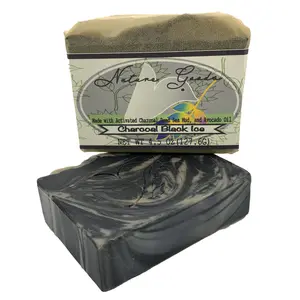 Charcoal Black Ice Bath Bar Soap – Handcrafted Cold Process Soap by Nature Goods