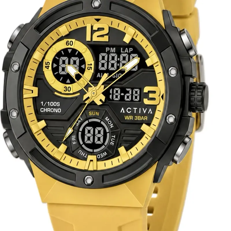 ACW8118-001 Activa X Invicta Men’s Digital Watch - 51mm Gold Yellow, Waterproof, Digital Display, Unique Gifts for Man # 36
