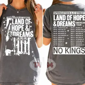 Bruce Springsteen Land of Hope Dreams Tour Shirt, E Street Band Concert Tee, 2 Sided Shirt Y
