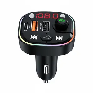 Wireless FM Transmitter Bluetooth Car Adapter 48W Power Output PD&QC3.0 Quick Charge Dual Mics HiFi Deep Bass RGB Lights for Music Streaming & Fast Charging (Leisure & Outdoor Recreation Equipment)