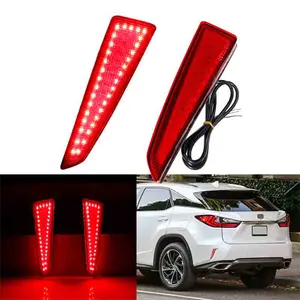 2PCS Red Lens Rear Bumper Reflector Tail Brake Lights For Lexus RX350 RX450hL 2016 2017  2018 2019 Replace OEM 8191048050, 8192048050 ﻿