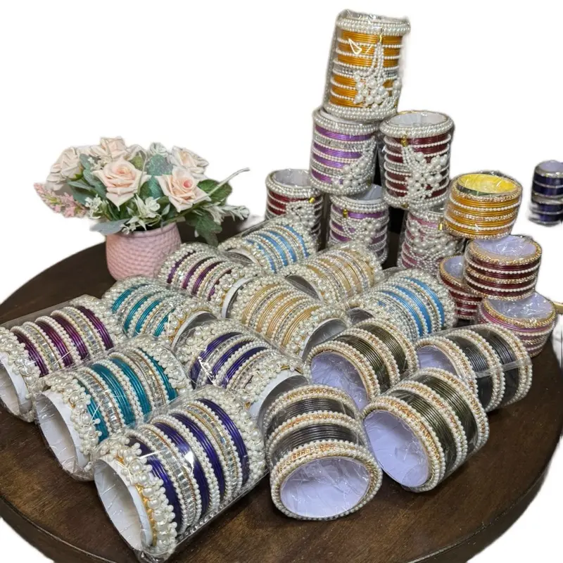 Silky Metal Bangles - silky Colorful Metal Bangles sets  with Variety of Colors and Designs size 2.8”