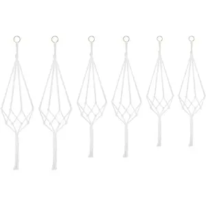 Macrame  Hangers, 3 Sizes 24"/32"/39" Indoor   Holder, Ceiling Crochet   Decor Set for   Basket Pot,   Decor