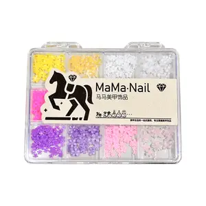 12-Grid Mixed Color Flower Shaped Nail Decor, Cute 3D Floral Nail Charms for Nail Art, Phone Case DIY & More