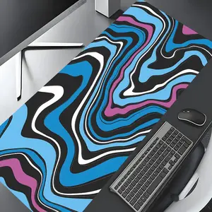 Abstract Line Pattern Mouse Pad, Rectangle Gaming Mouse Pad, Non-slip Rubber Pad, Desktop Decoration Protective Pad for Home, Office, Game Room