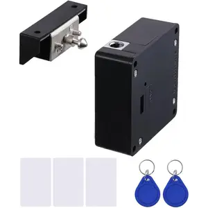 RFID Lock Electronic Cabinet Lock with USB Cable - Hidden DIY Lock for Wooden Cabinet Drawer Locker Cupboard Gun Box with 5 Key Cards/Fobs